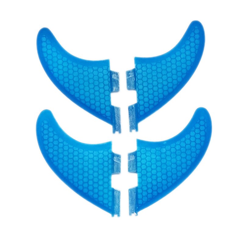 Quad fin Surfboard Fins 4PCS Set for FCS II box G5 +G3 size fiberglass Honeycomb with carbon M +S size FCS Fins surf Fin: Blue