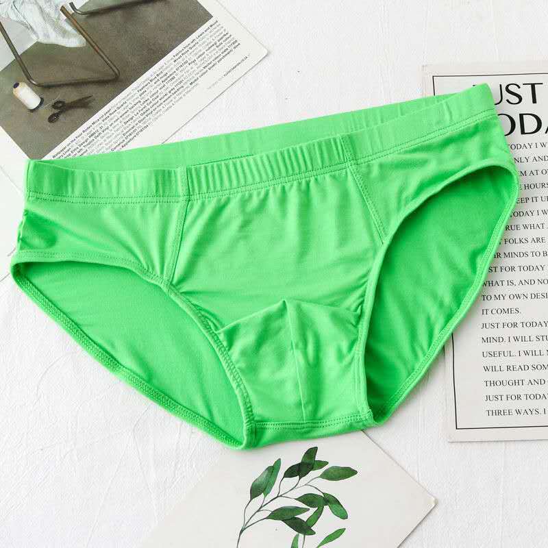 Men Underwear Briefs Modal Qucik-Dry Sexy Briefs Breathable Mens Slip Cueca Male Panties Underpants Briefs: XXL / green
