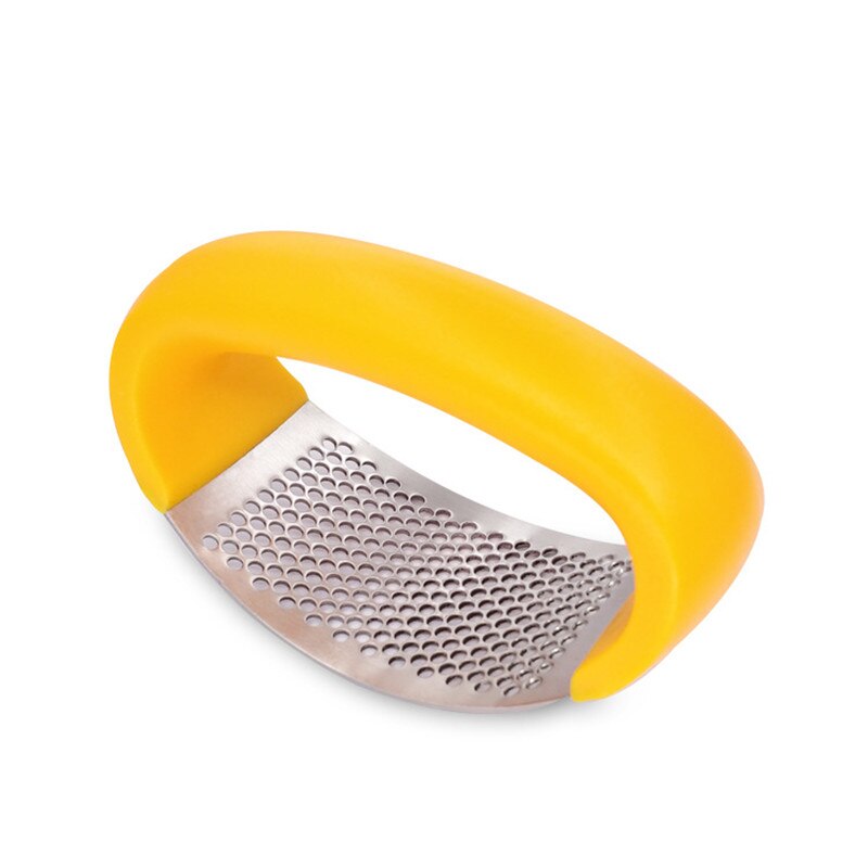 1 Piece Garlic Press Manual Garlic Chopper Mince Garlic Tools Curved Fruit Vegetable Cooking Tools Gadgets: yellow
