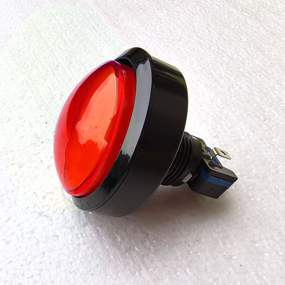 60mm runde, konvexe LED-beleuchtete drucktaster mit  dc5v/12v glühbirnen für Arkade-spielautomaten (kranbasketball-verkaufsautomaten): verrotten