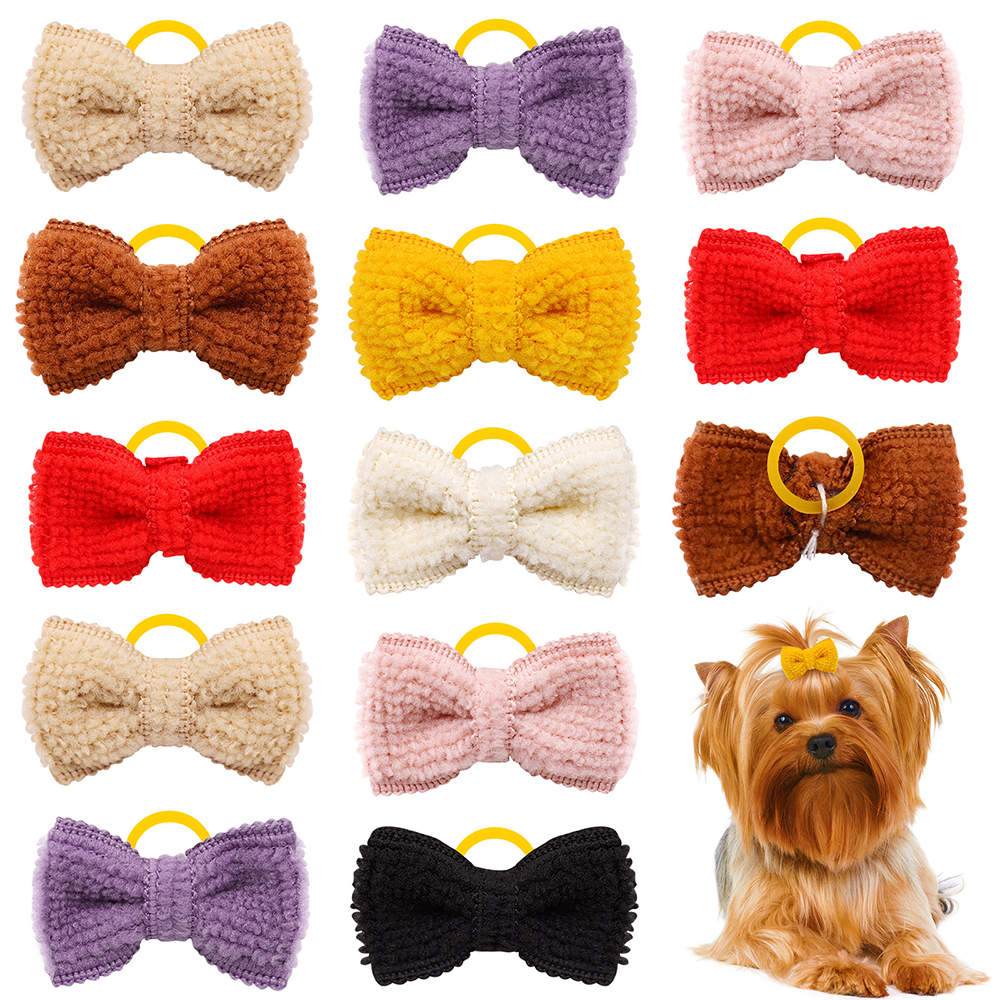 10/20/30pcs Hond Haar Strik Grooming Handgemaakte Puppy Haarelastiekjes Elastiekjes Hond Haar boog voor Kleine Hond Kat Haarbenodigdheden: Black
