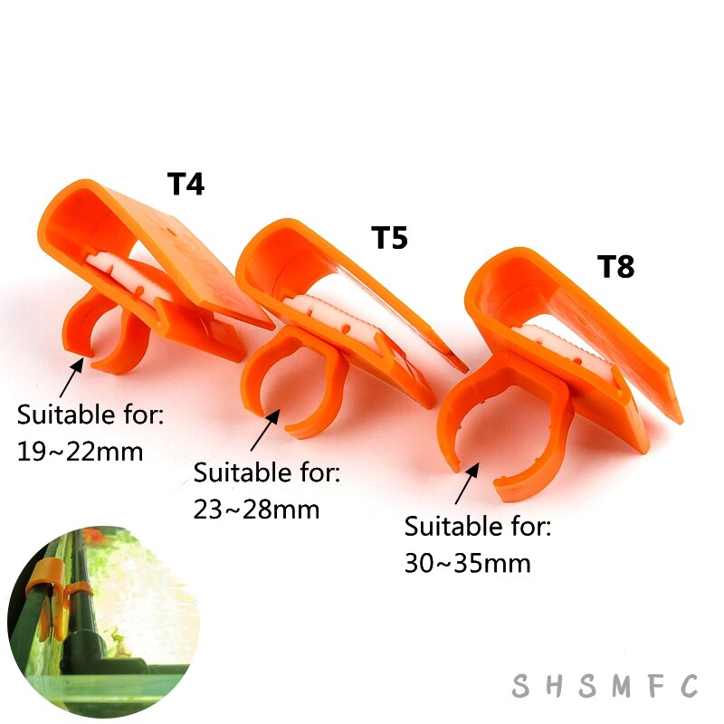 2~30 PCS T5 T8 T4 PVC Pipe Clamps Lamp Clamp Aquarium Water Tube Support Fitting Rotary Water Pipe Clamp for Fish Tank Tie Bar