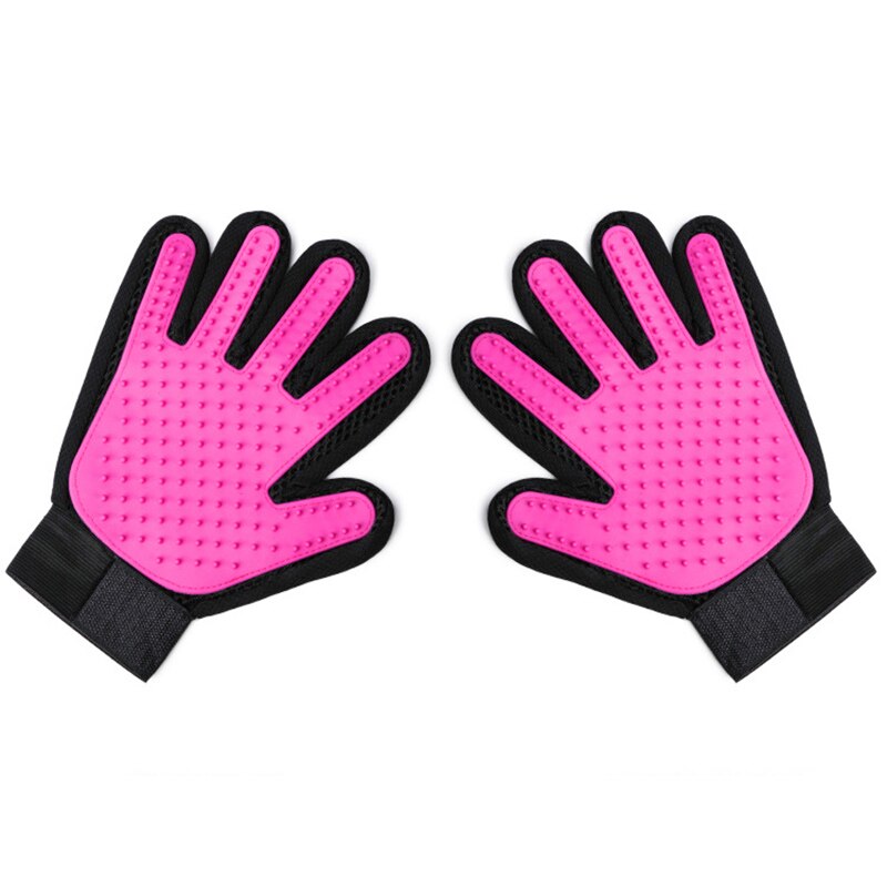 Gants de toilettage pour chats, peigne pour animaux, brosse de bain pour animaux de compagnie, Massage pour chiens, fournitures de nettoyage pour animaux de compagnie: left hand / purple