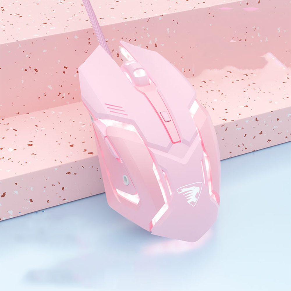 Wire Gaming Muis Stille Mause Ergonomische 4 Toetsen Backlit Mini Magic Mouse Voor Laptop Computer Pc Gamer Stille Muis voor Meisje: P