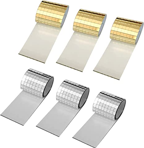 2880 Pieces Self Adhesive Mosaic Tiles Square Glass 5 x 5 mm DIY Craft Decoration Mosaic Border Tiles Mirrors Mosaic Stickers: TWO COLORS