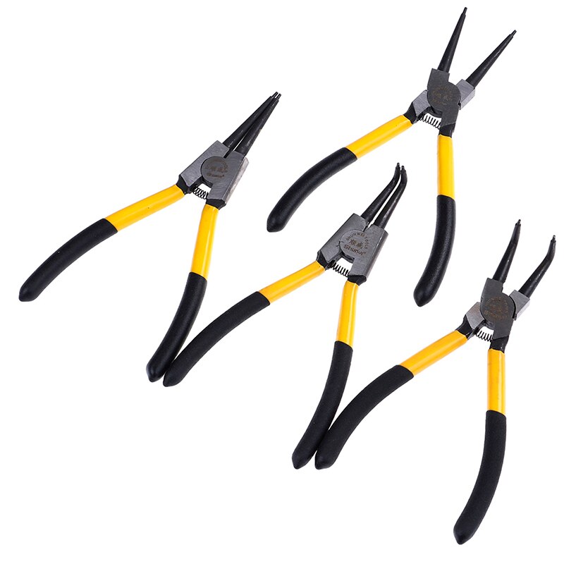 1pc 1m/ 7" Snap Ring Pliers Set Curved Straight Tip Circlip Combination Retaining Clip Mechanical Tools