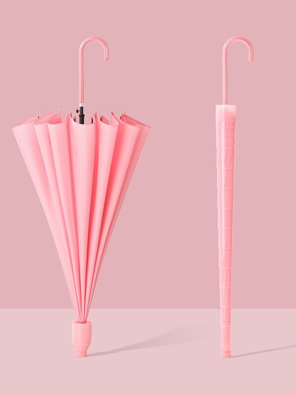 Japonês luz sol guarda-chuva feminino anti uv sombrinha impermeável unisex longo lidar com bumbershoot quatro estações universal sombrinhas: Pink