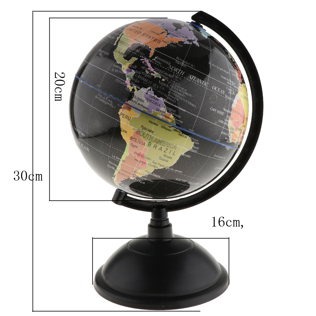 25cm/20cm Swivel Stand World Map Globe for Desktop Decoration Geography Education