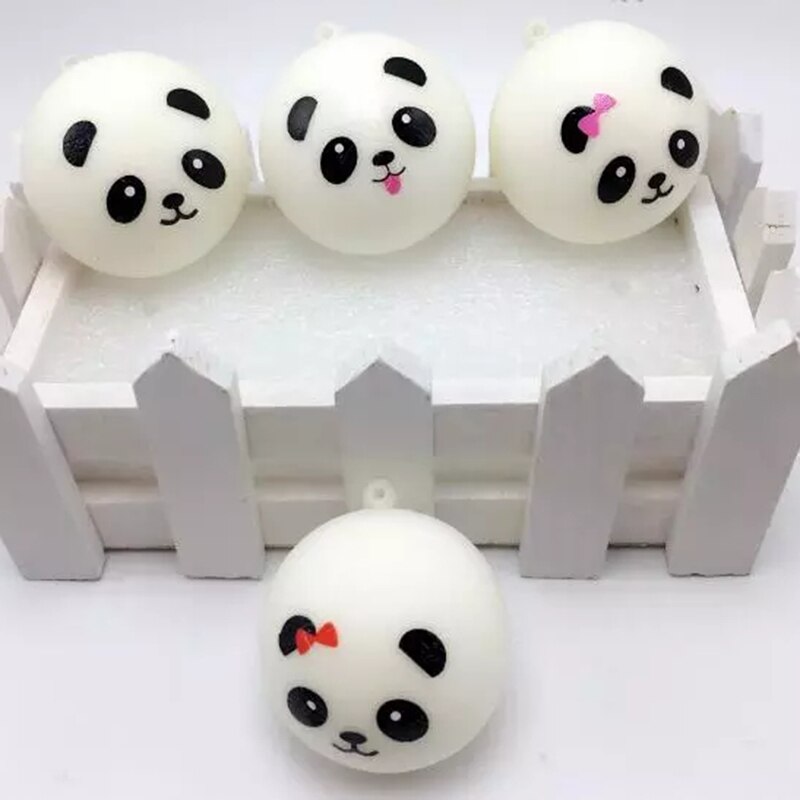 Boule anti-Stress pour enfants, 4CM/7CM, Panda chignon, boule à montée lente, jouets anti-Stress, porte-clés, jouets pour enfants C44