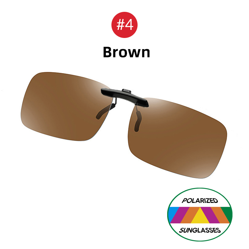 VIVIBEE Mens Fishing Clip On Sunglasses Mirror Blue Eyeglasses Polarized UV400 Women Square Night Vision Driving Sun Glasses: black / Yellow