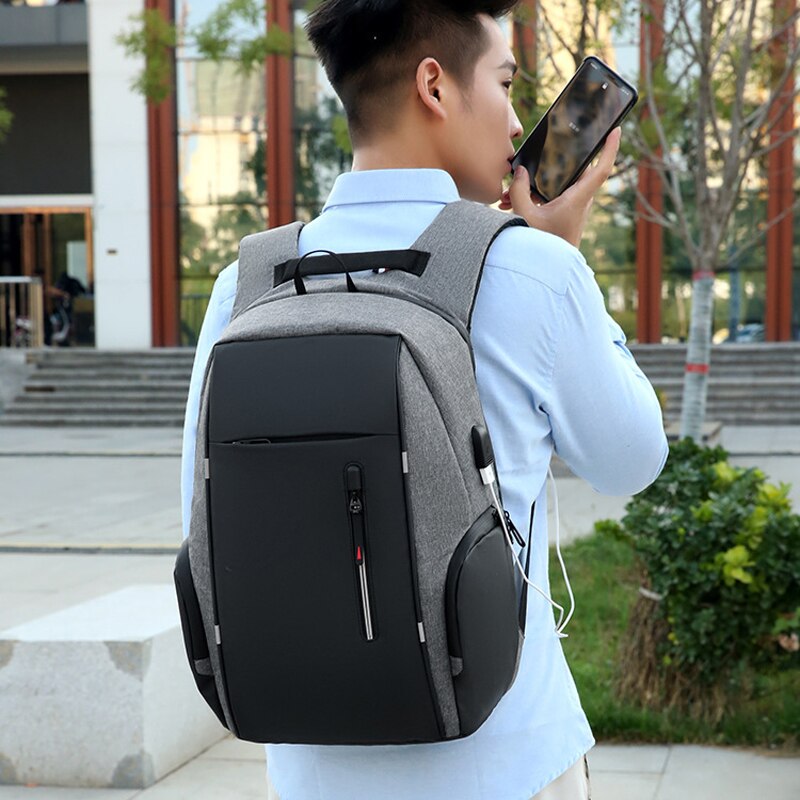 Laptop-rucksack mit super-usb-ladefunktion, reflektierenden streifen, große reisetasche, wasserdichter rucksack für herren