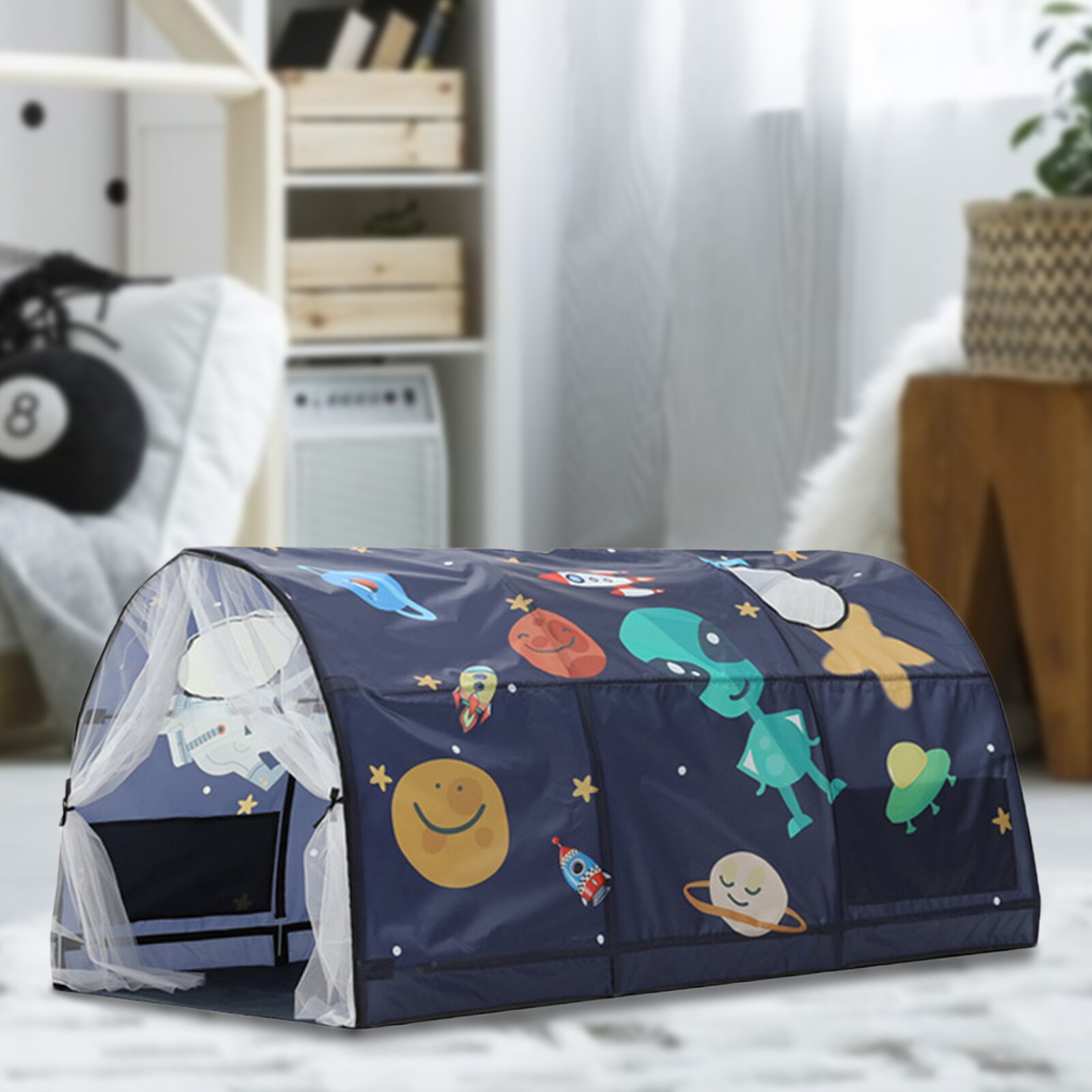 Tegneserie mønster seng baldakin drøm telt børn lege pop op telte legehus for børn