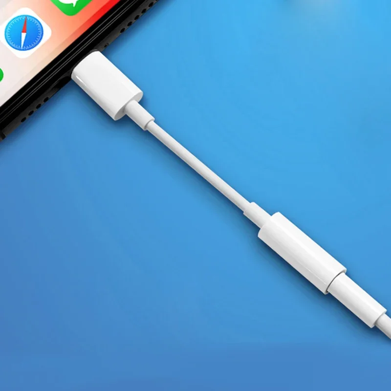 Adaptador de fone de ouvido relâmpago para 3.5mm, adaptador jack de 3 5mm para iphone 14 13 12 11 pro max xs xr x 3.5mm adaptador de cabo aux: BRANCO