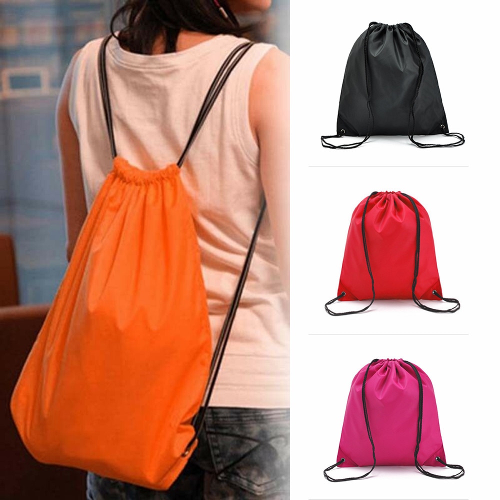 Sports Waterproof Drawstring Bags String Bag Printed Backpack Pull Rope Men Female Oxford Gym Casual Bag