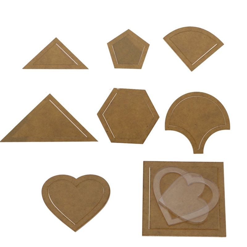 54pcs Reusable Mixed Patchwork Templates Sewing Craft DIY Tool for Patchwork Quilter Kit Transparent Acrylic Ruler