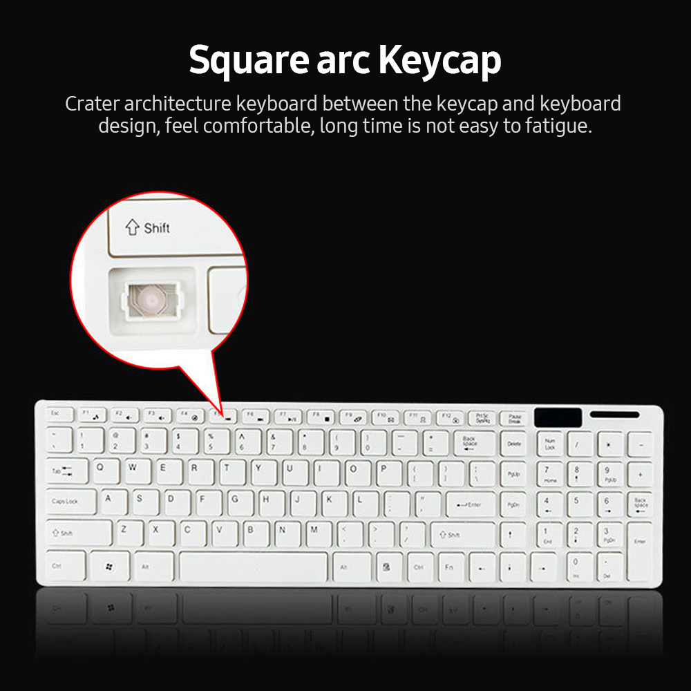 Wireless Keyboard Mouse Combo 2.4GHz Wireless Keyboard 1200DPI Optical Mouse for Home Office Use Share 1 USB Receiver