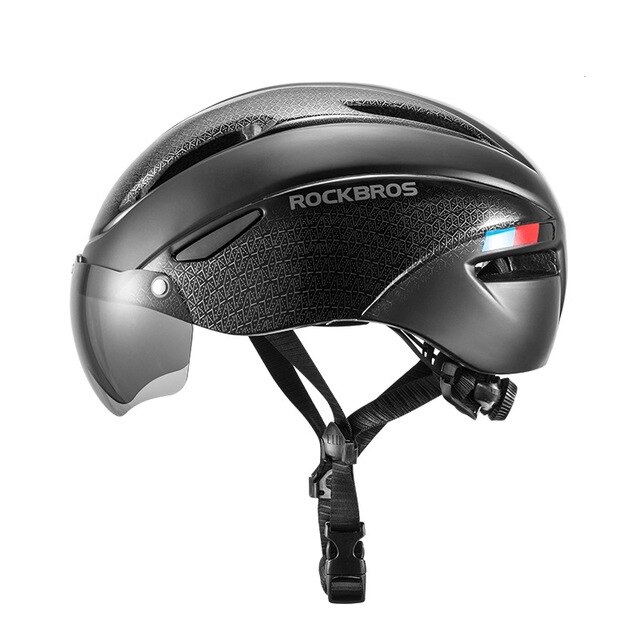 Rockbros Mannen Vrouwen Racefiets Helm Fietsen Eps Integraal Gegoten Helm Mountain Mtb Fiets Veiligheid Helm Met Bril Lens: Black NO 1