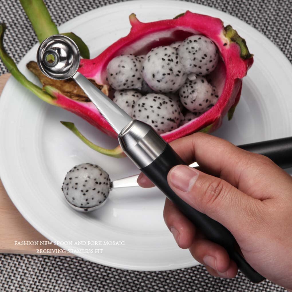 Portable Fruit Ice Cream Ball Spoon Stainless Steel Watermelon Scoop Fruit Ice Cream Ball Maker