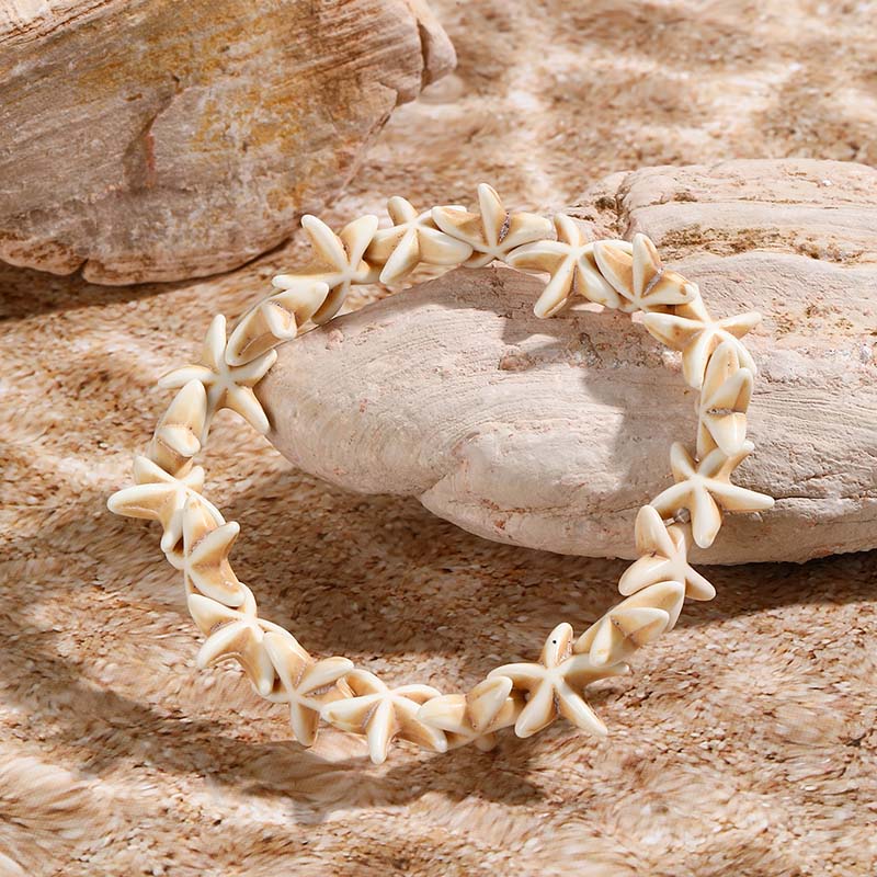 Bohemian Imitation Shell Beads Bracelet For Women Sea Star Turtle Woven Rope Bracelet Handmade Friendship Beach Jewelry: brownish yellow