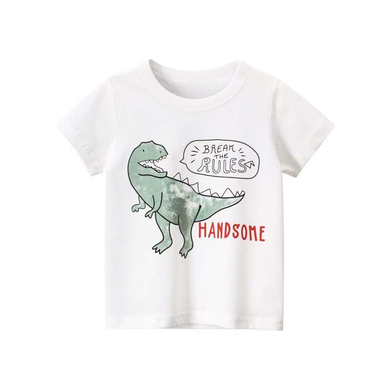 Baby Zomer T-shirt Cartoon Gedrukt Dinosaurus Tops Tees Kids Kinderen Casual Kleding Katoenen T-shirt Voor Meisjes Jongens: 9972A / 3T