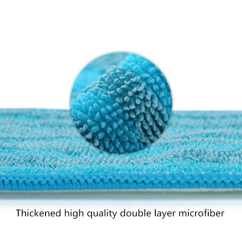 2 stk 45*14cm gulv rengjøring erstatning mopp klut dobbel mikrofiber mopp pute husholdning pasta klut mopp pute gjenbrukbar sprøyting flat