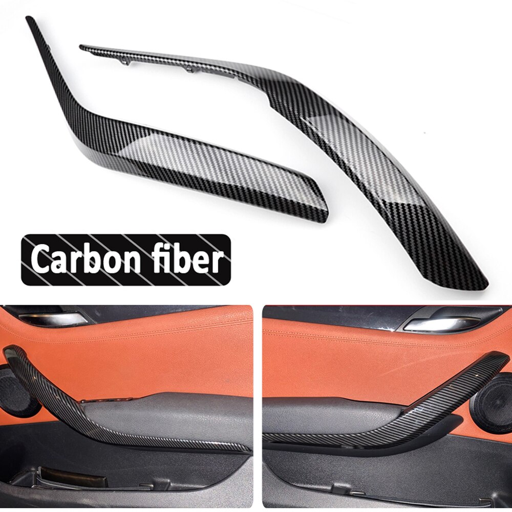 Links Rechts Auto Binnendeur Panel Handvat Pull Trim Cover Auto Interieur Deurgrepen Covers Voor Bmw X1 E84: carbon fiber-2PCS