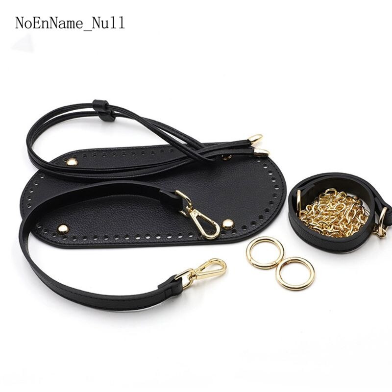 Bolsa de mano de ganchillo hecha a mano DIY, 5 unidades por juego, bolsa de accesorios, correa de cadena de cuero Artificial al hombro, asa para bolsa, repuesto inferior