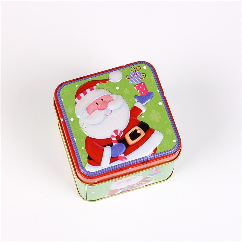 Christmas Tin Box Package Wedding Party Candy Baking Cookies Biscuit Case Container Christmas Decoration for Home: H