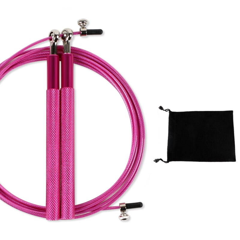 Crossfit Jump Rope Professionele Speed Skipping Voor Fitness Workout Training Equipement Mma Boksen Met Draagtas: Roze