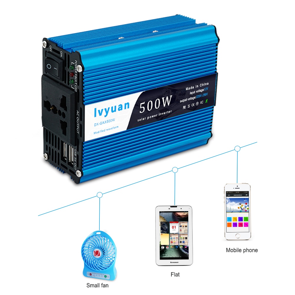 High small car power inverter 12V TO 110V-230V. Lightweight, beautiful and long life. For your favorite lvyuan inverter