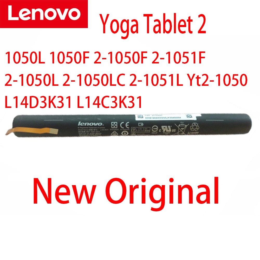 Original Lenovo Yoga Tablet 2 1050L 1050F 2-1050F 2-1051F 2-1050L 2-1050LC 2-1051L Yt2-1050 L14D3K31 L14C3K31 Battery