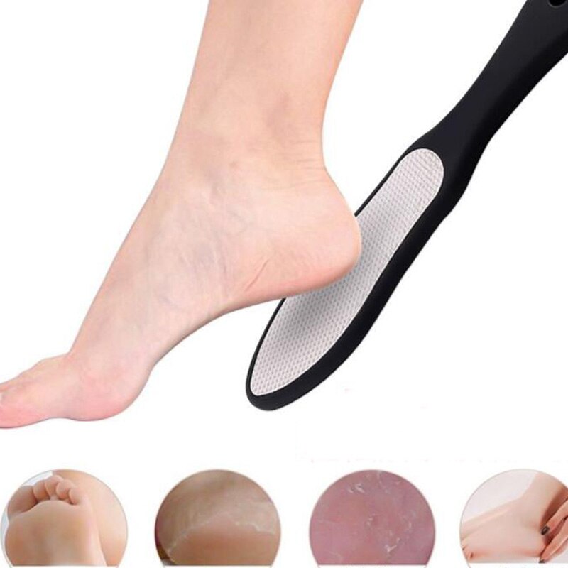 Dubbelzijdig Rvs Dubbelzijdig Voetrasp Hak File Harde Dode Huid Eelt Remover Exfoliërende Pedicure Care tool