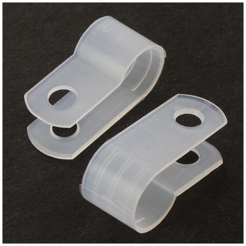 100 Pcs White Nylon Cable Clamp Organizer