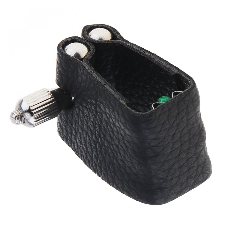 Saxofoon rietbinder duurzame leren rietbinder altsax mondstuk clip met metalen pad voor altsaxofoon