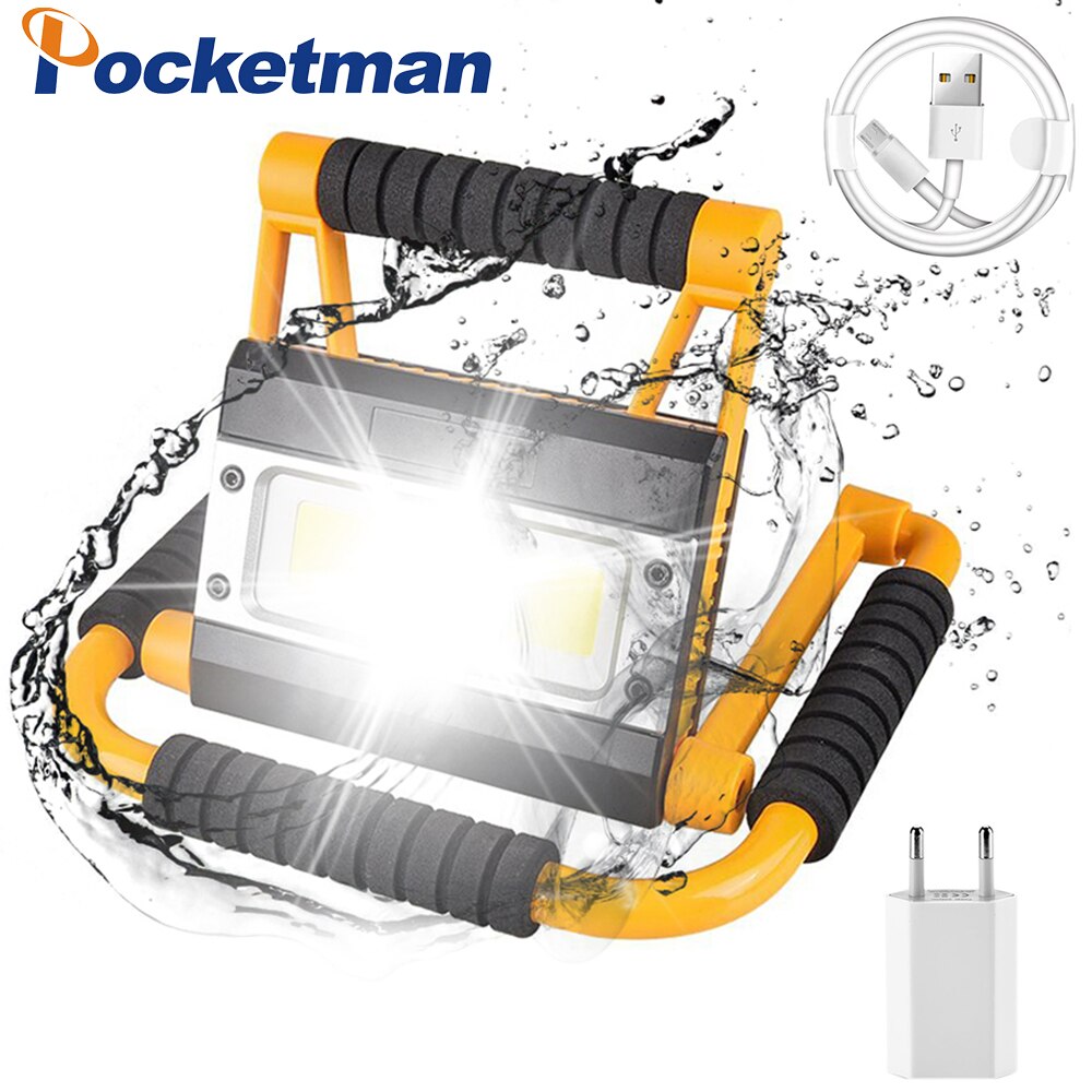100W LED Work Lamp USB Rechargeable LED Torch Camping Lantern Water Resistant Outdoor Search Flashlight for Fish Hunt: Package B