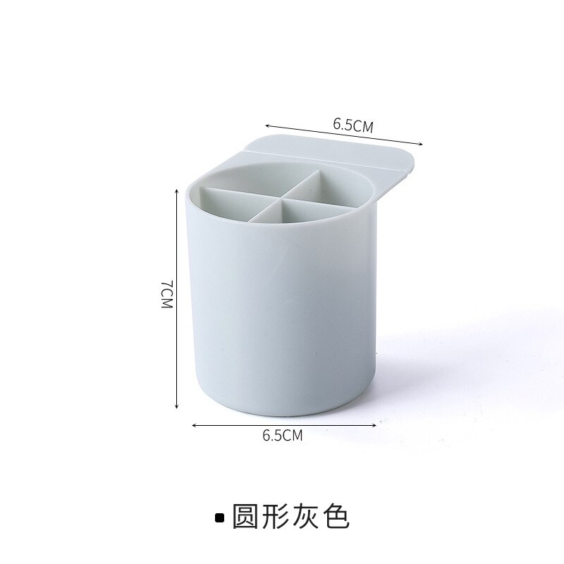 Stick On Desktop Stationery Pencil Holder Pen Case Adhesive Desktop Organizer Container Pen Storage Holder for Office Decor: grey 04