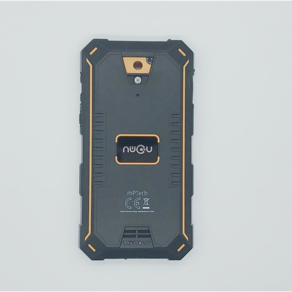 Pour Nomu S10 boîtiers arrière boîtier de porte couvercle de batterie + TF/SIM carte bouton marche/arrêt pour Myphone marteau énergie téléphone portable pare-chocs: yellow with logo