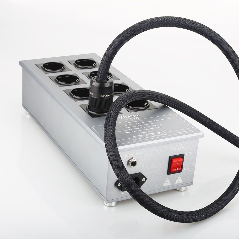 Audiocrast P110 Silver Plated Audiophile AC Power Cable Pure Black Power Cord Cable HIFI HI END Schuko US