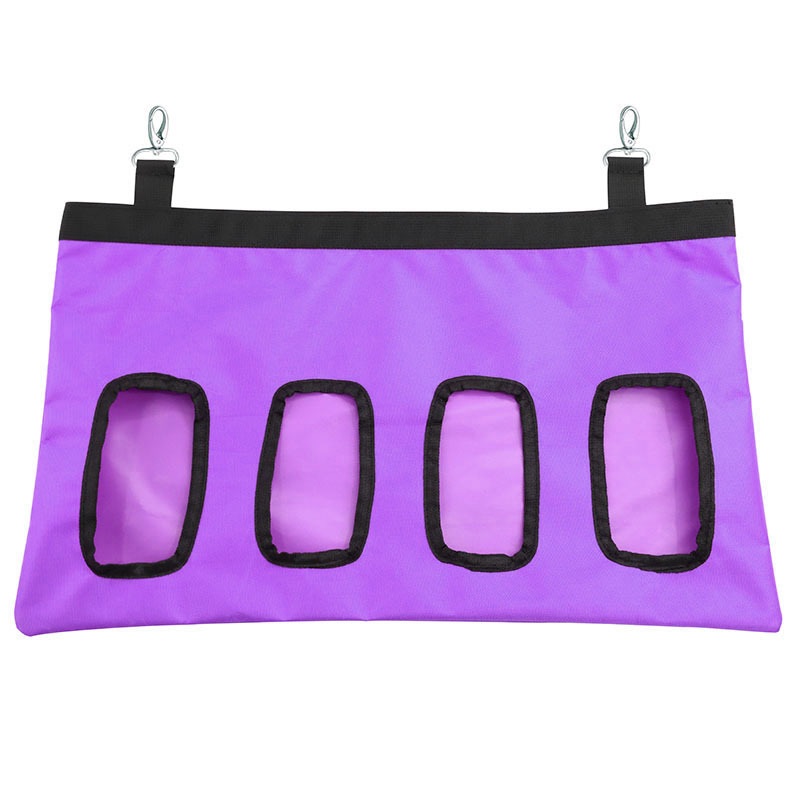 Kaninchen Heu Zubringer 4 See Kaninchen Heu Ballen Heu Gras Lagerung Tasche mit Hängenden Haken Ebene Zubringer Tasche: Violett 4 Löcher