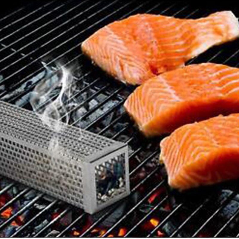 Square 6/12 inches BBQ Wood Pellet Smoker Tube Stainless Steel Smoke Generator Mesh Pipe for Grill or Cold Smoking