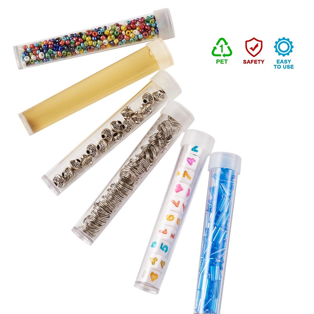 100Pcs Clear Fles Plastic Kralen Containers Voor Kralen Verpakking Case Opslag Sieraden Doos Compartiment Grootte: 78x13mm