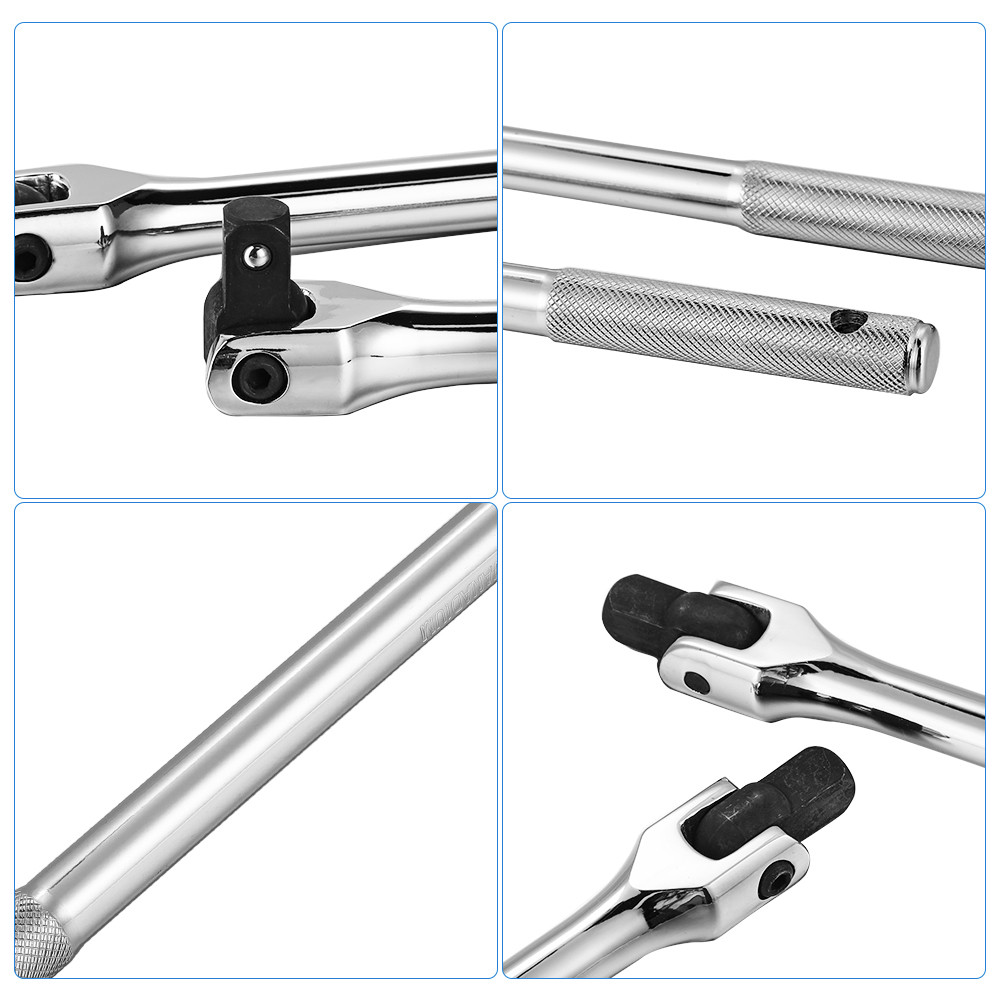1/2 Inch Square Drive Socket Wrench 18'' 15'' F Rod Long Wrench Force Bar 180° Rotate Activity Head Strong Force Lever Steering