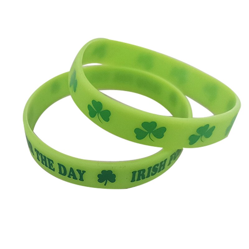 1 par st patricks dag armband dekorationer klänning saint patrick kostym rekvisita leprechaun irländsk shamrock klöver diy mardi gras