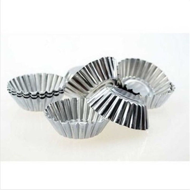 10 Pcs Cake Aluminium Taartvorm Bakken Tool Cupcake Ei Taart Fruit Taartvorm 4 Size Diameter Keuken Cake decoreren Gereedschappen