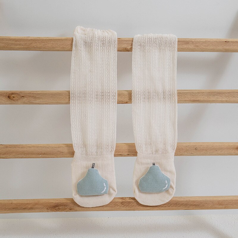 Baby Kinder Socken Sommer Mesh Baumwolle Socken Anti-moskito Spitze Strümpfe Für 0-3T Infant Baby nette Cartoon Obst Mesh Socken: Pear / 0-1T