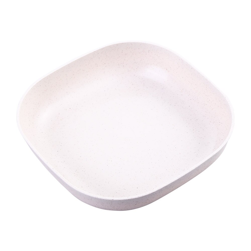 1Pc Home Eco-friendly Wheat Straw Snacks Fruit Square Plate Kitchen Storage Box Food Tray Spit Bones Dish Salad Vegetable Bowl: Beige