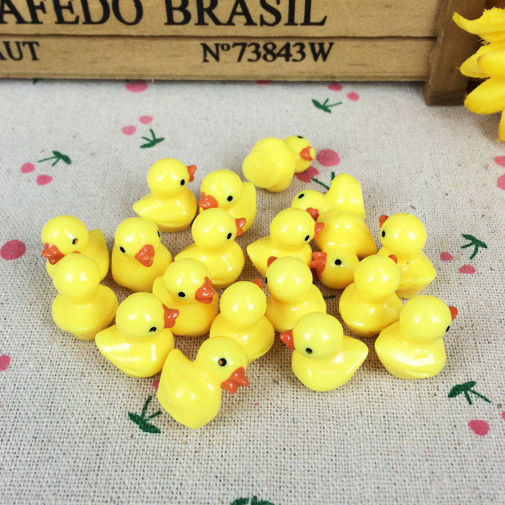 JDCMEI Mini eenden, 100 stuks miniatuur kleine gele eend, mini kleine hars eend, mini-eendenfiguren, mini-dierfiguren, eenden, hars voor aquarium, miniatuurtuin, poppenhuis, handwerk, potdecoraties