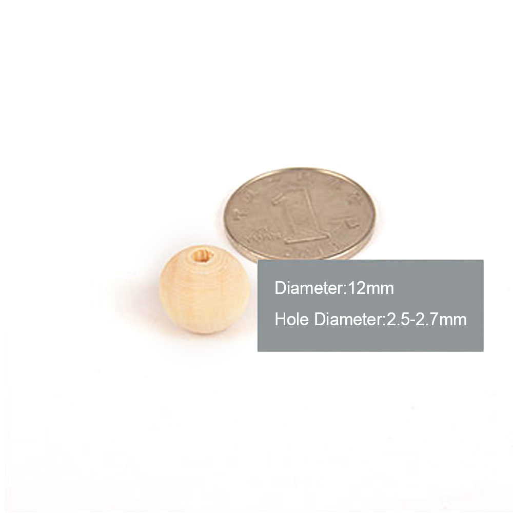 Cuentas de madera redondas, bolas de madera de 6/8/10/12/14/16/18/20/25/30/35 ~ 50mm para joyería DIY, pulsera colgante, decoración hecha a mano: Gris claro / 12-13 cm