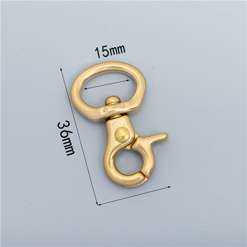 Meetee 2/5Pcs 8-25mm Solid Brass Buckle Bag Lobster Clasp Swivel Trigger Clips Dog Snap Buckles Strap Clamp Hang Hook Accessory: 2Pcs / AP489-Brass-15X36mm