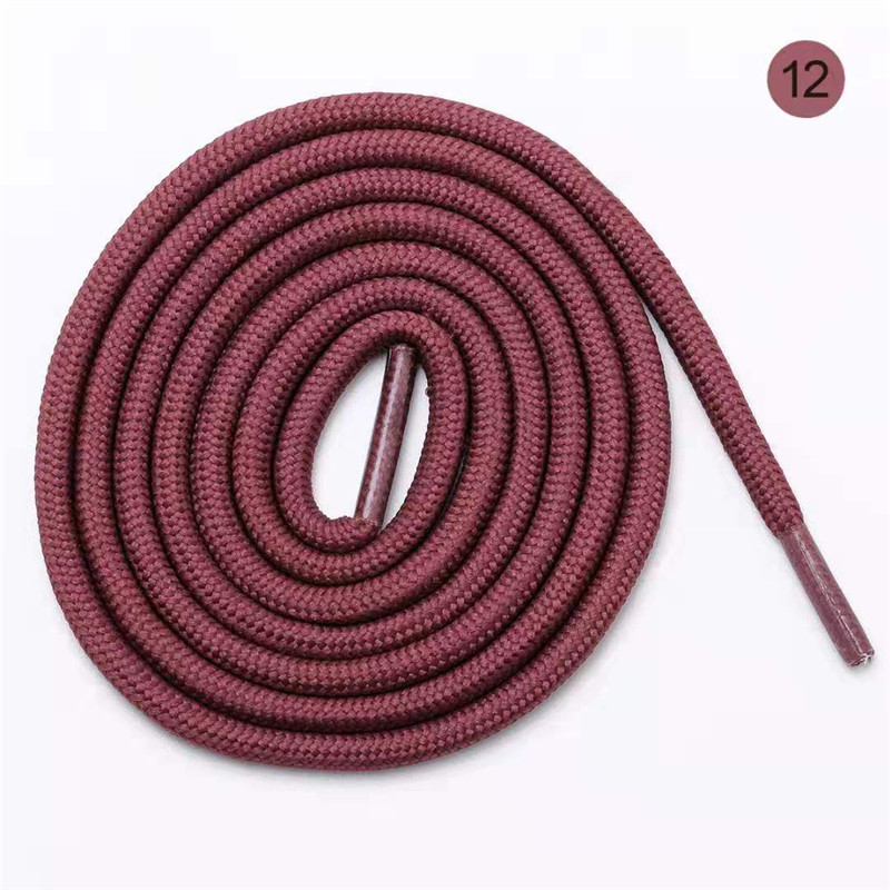 80/100/120CM 1 Pair Unisex Casual Shoelace Round Cord Dress Shoe Laces Colourful Cute Pink Color Elastic Shoelaces: Wine Red / 80cm
